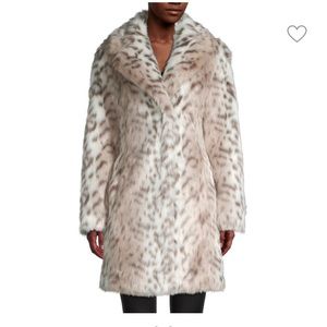 Snow Leopard Faux Fur Coat